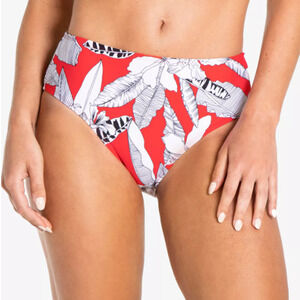 Rachel Roy Bikini Bottoms Womens Size Large Red Floral Island Getaway High Waist